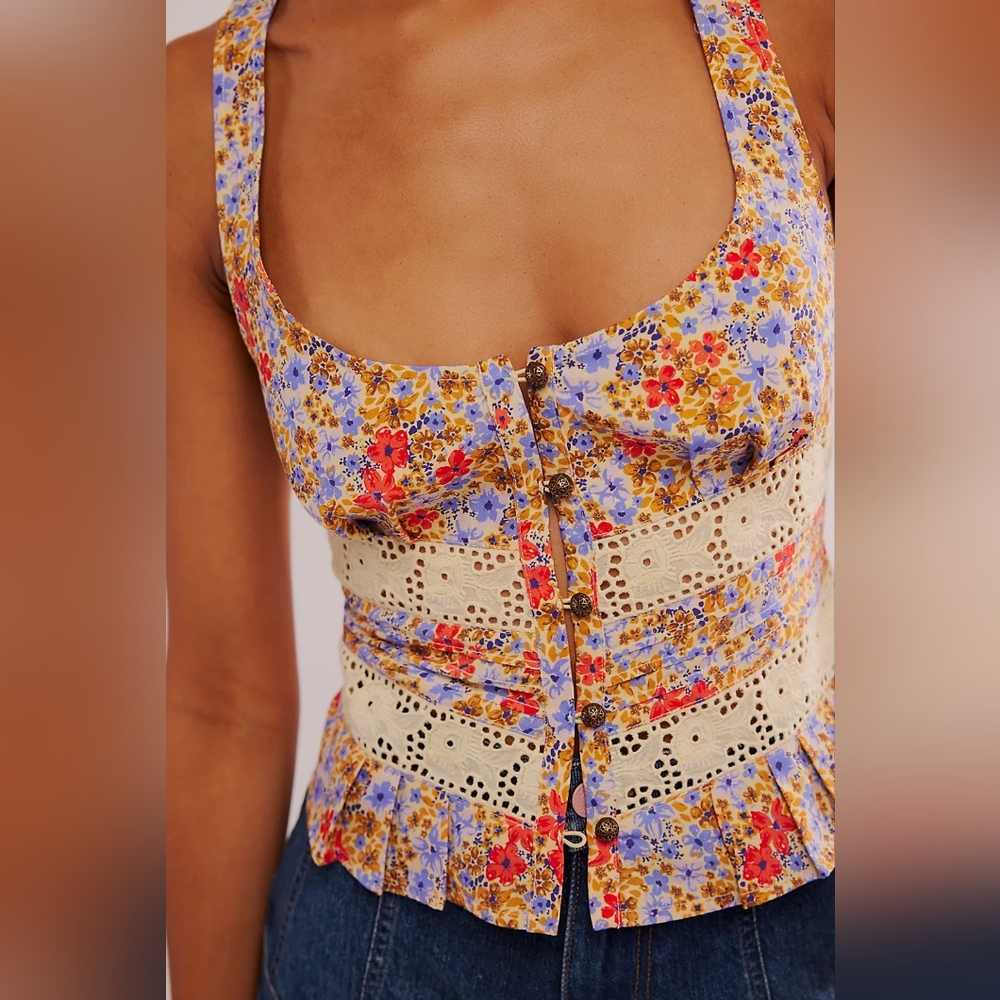NWT Free People Lace Tank Top - L